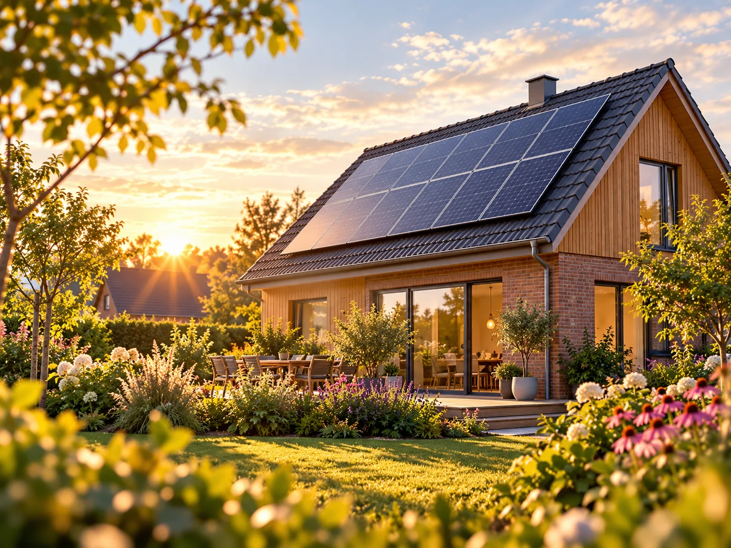 Einfamilienhaus mit Solaranlage und Garten