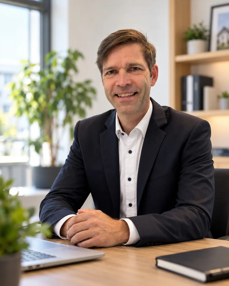 Jens Laskowski, persönlicher Ansprechpartner für die Baufinanzierung Westerstede, am Beratungstisch